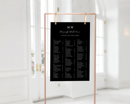 BLACK TIE SEATING CHART