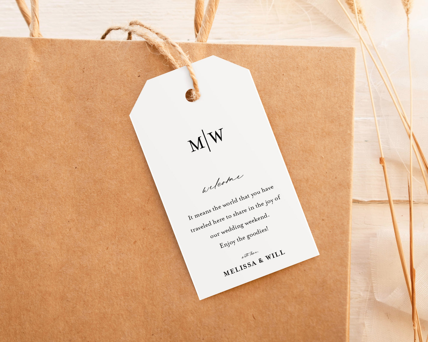 BLACK TIE WELCOME BAG TAG