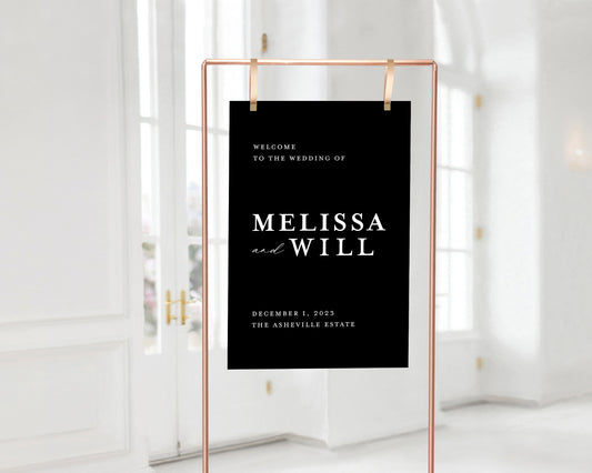 BLACK TIE WELCOME SIGN