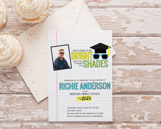FUTURE SO BRIGHT GRADUATION INVITATION - PICTURE
