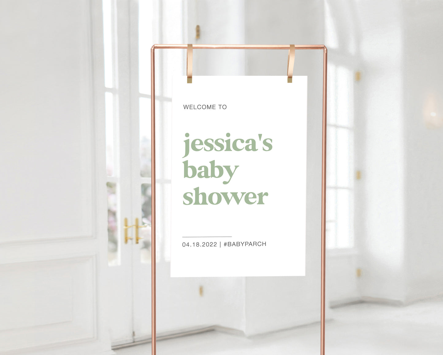 Minimalist Baby Shower Welcome Sign