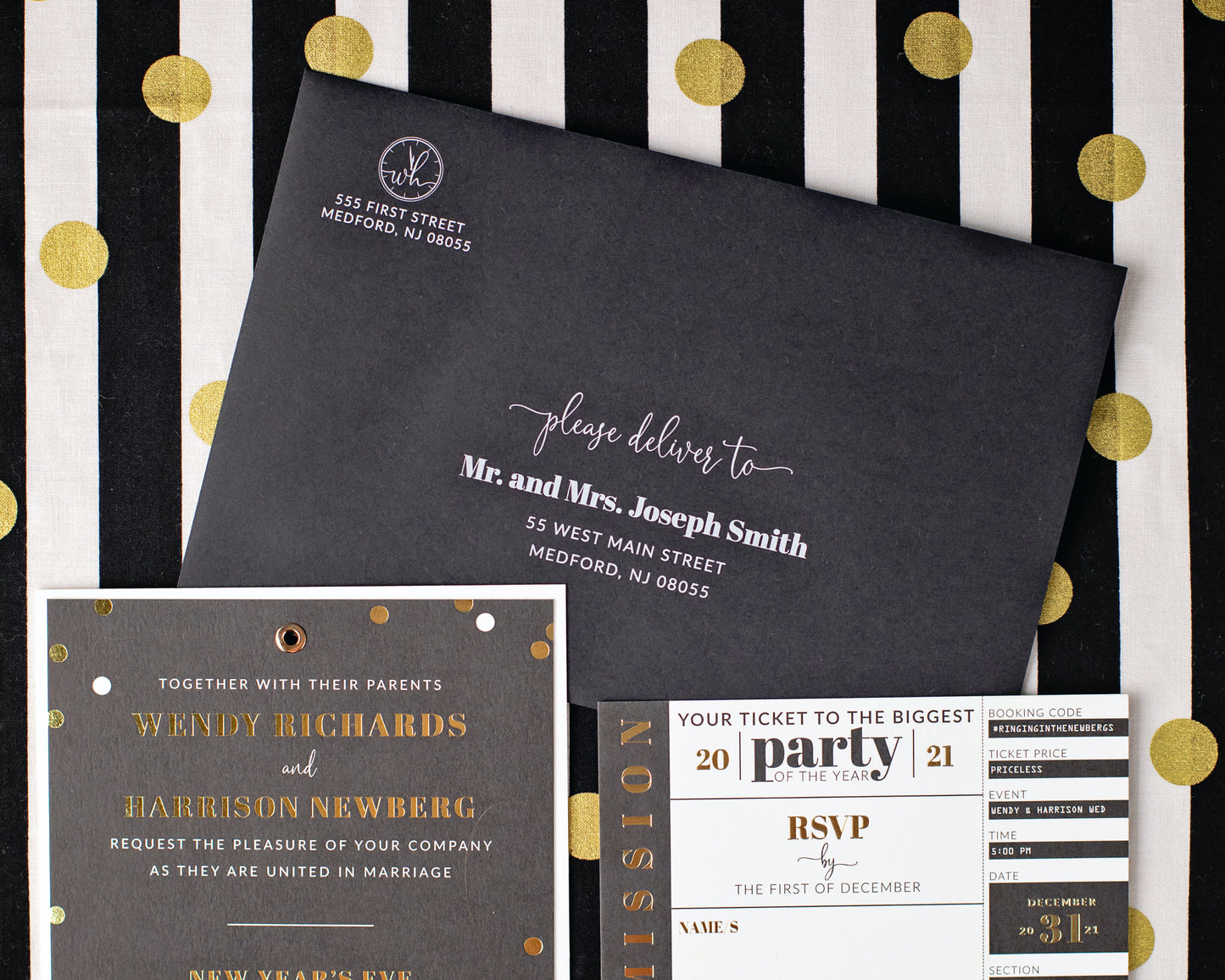 Black Envelopes with White Ink