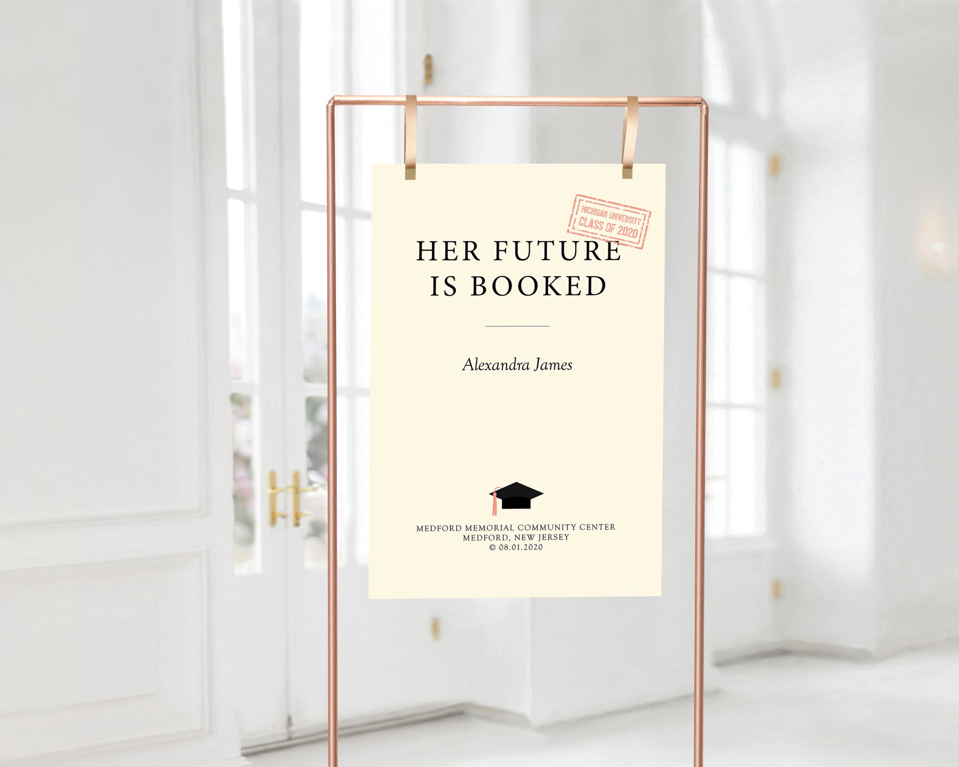 Book theme graduation party welcome sign