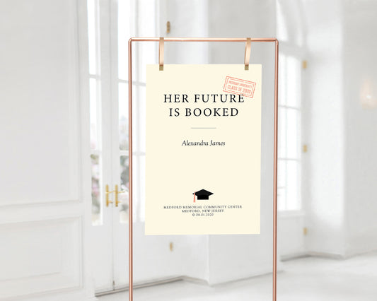 Book theme graduation party welcome sign