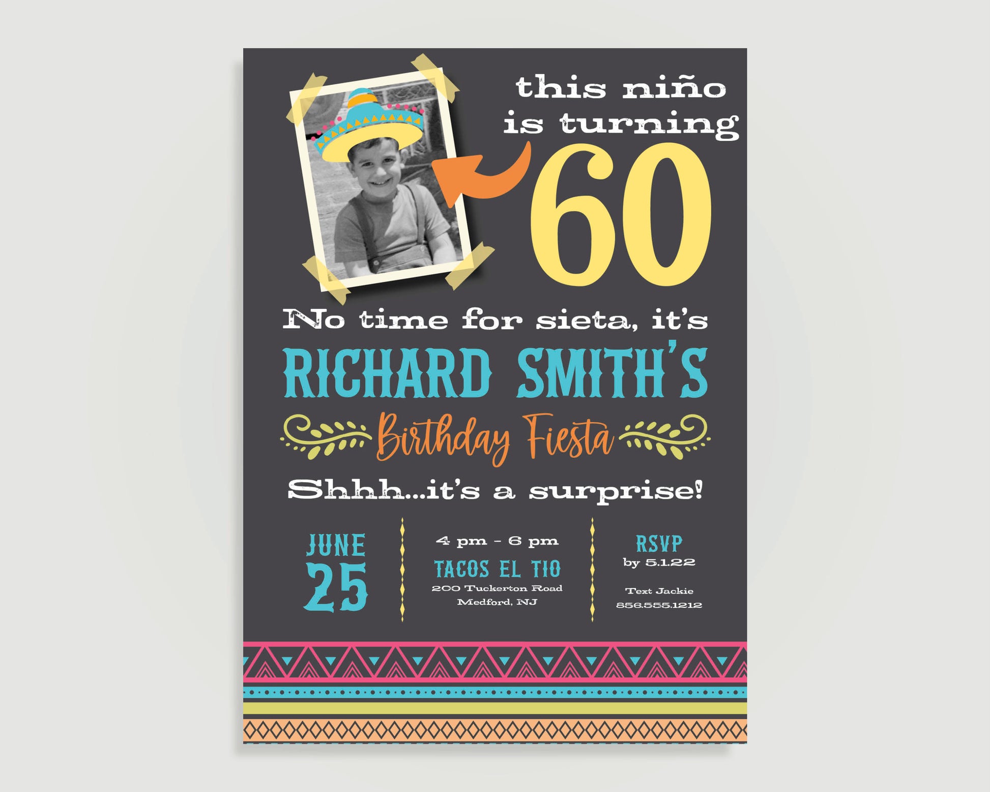 Tacos el Tio Birthday Fiesta Invitation