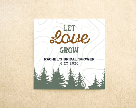 Let Love Grow Bridal Shower Favor Sticker