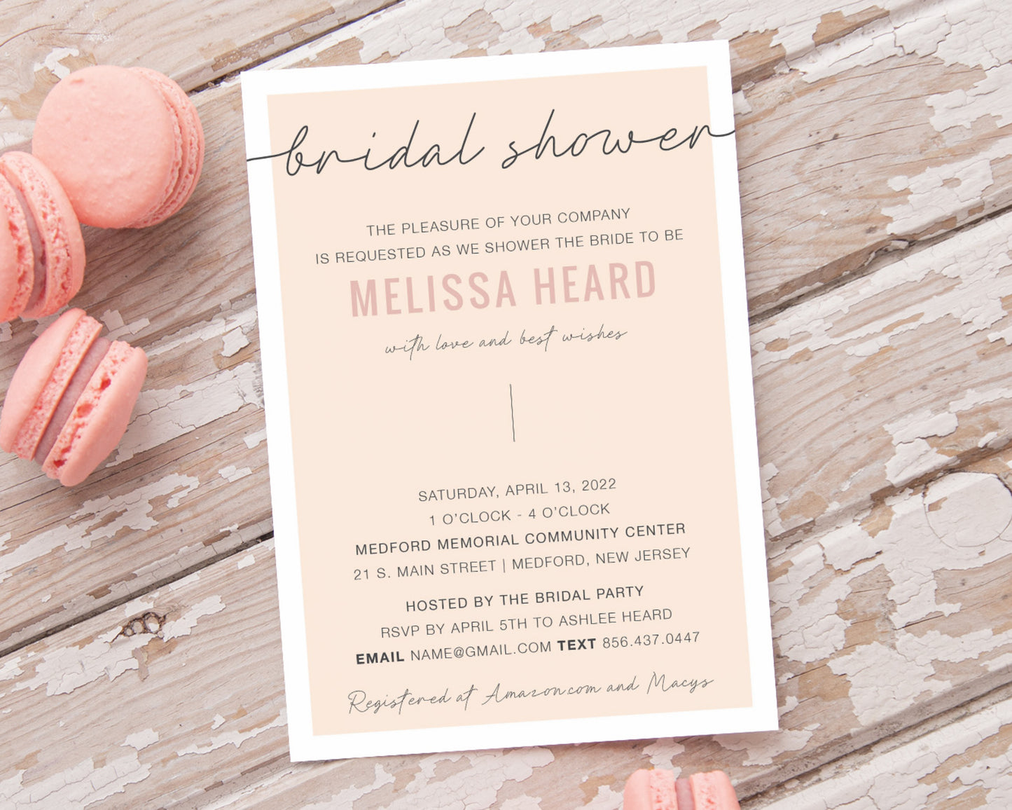 Blush Bridal Shower Invitation