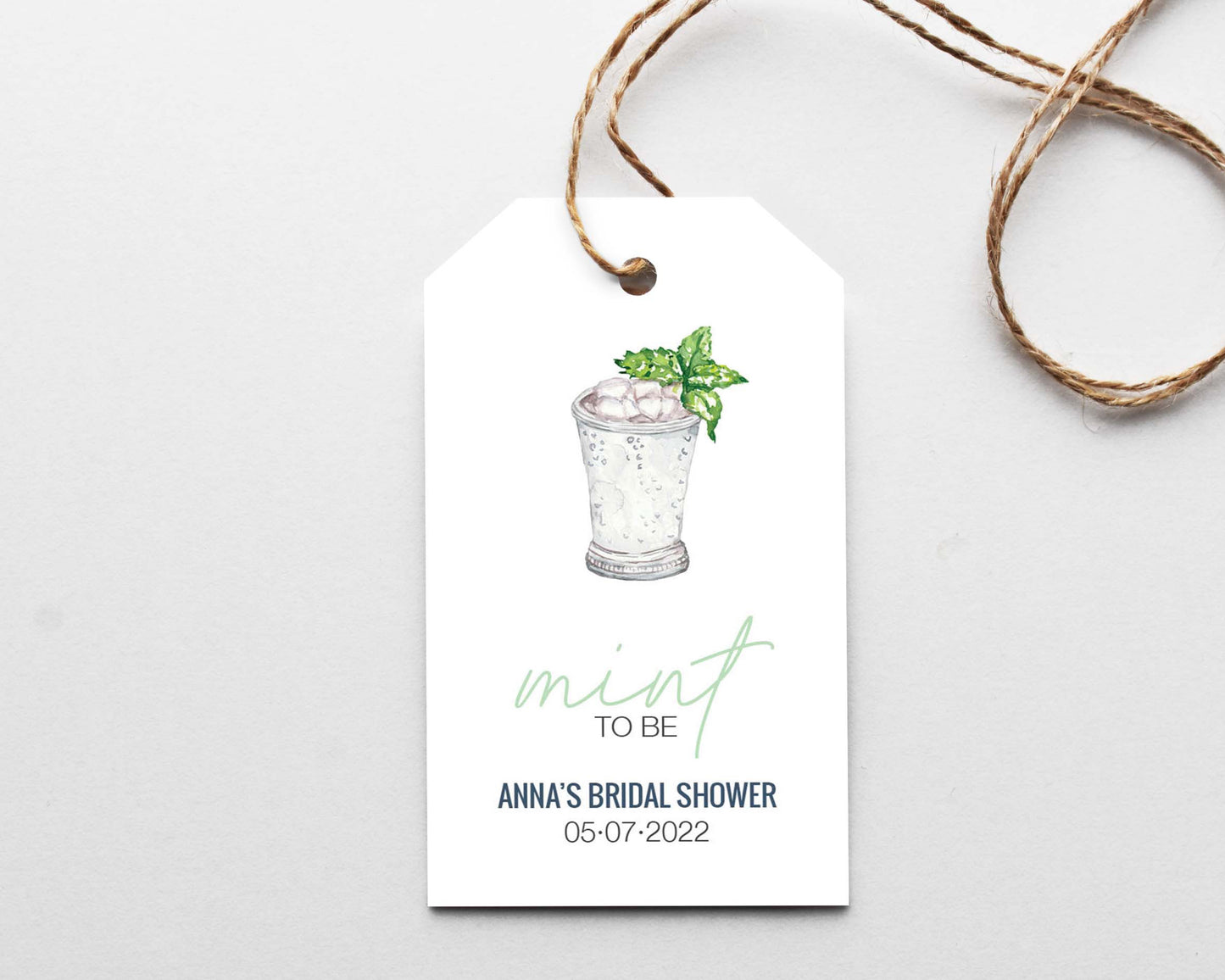 Mint Julep Bridal Shower Favor Tags