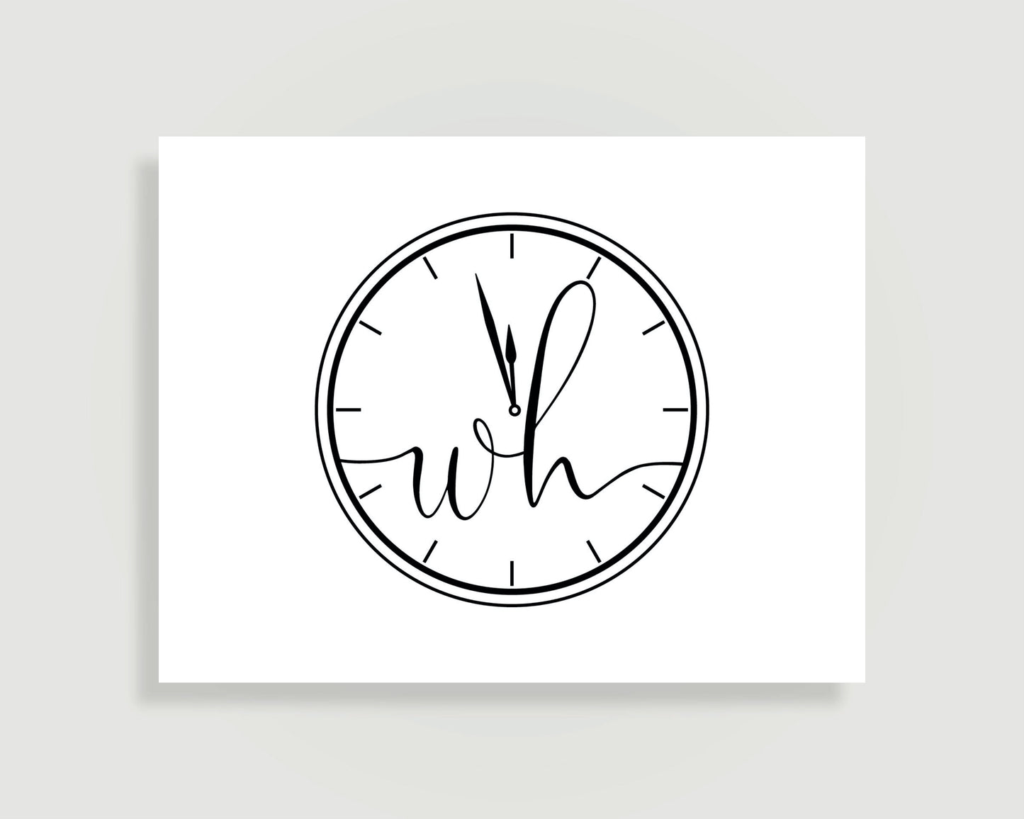 New Years Wedding Clock Monogram