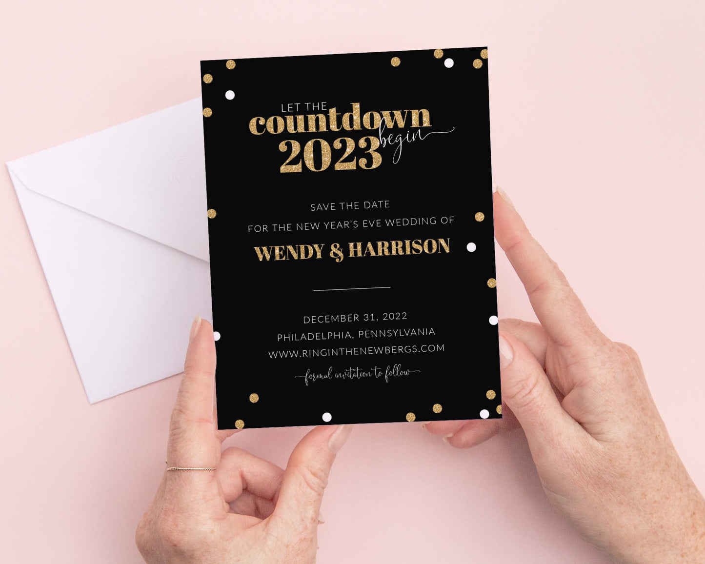 Let the countdown begin NYE Wedding Save the Date
