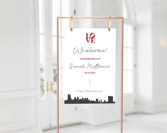 Philly Love Sign Bridal Shower Welcome Sign