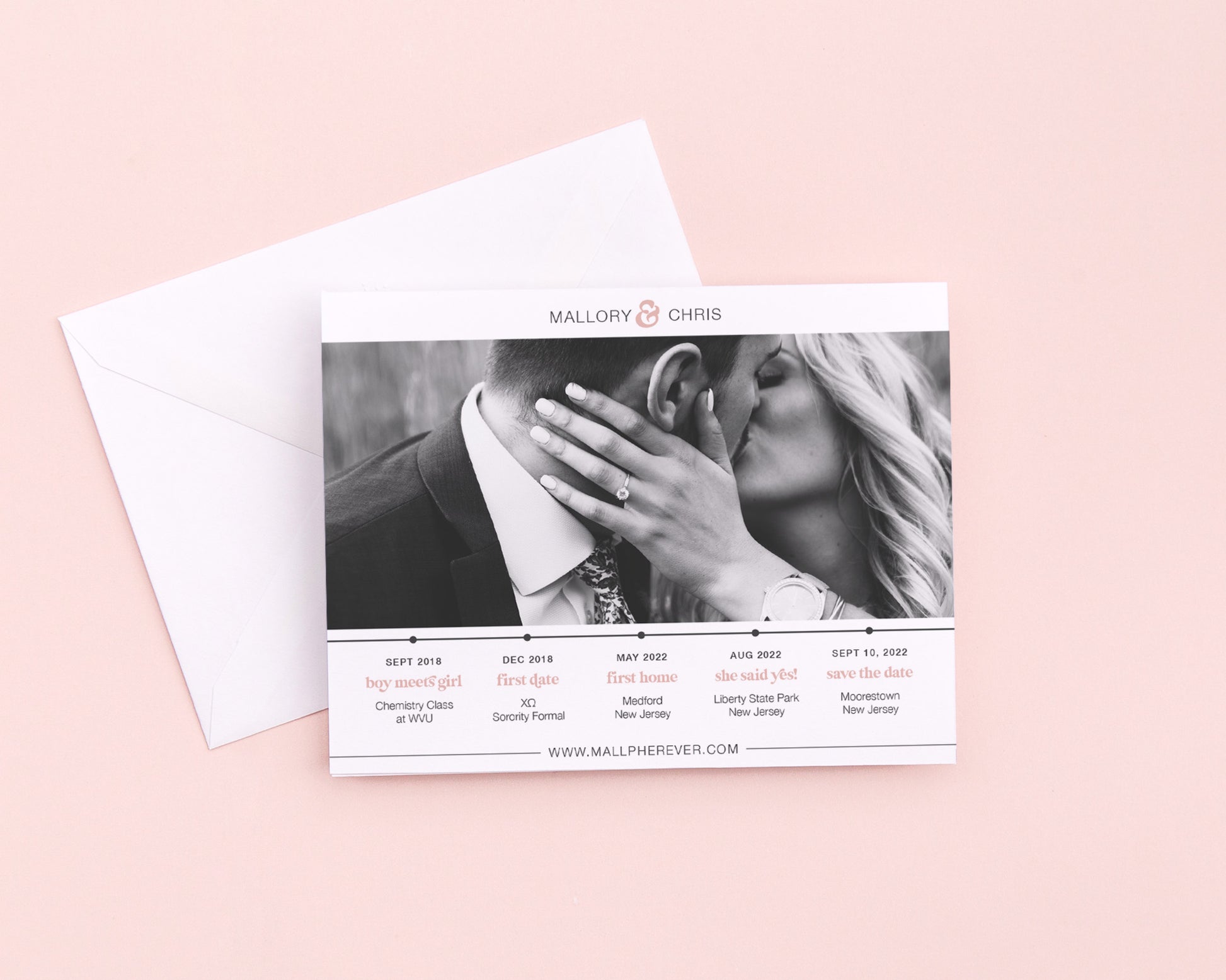 Timeline save the date with picture