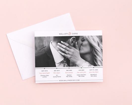 Timeline save the date with picture