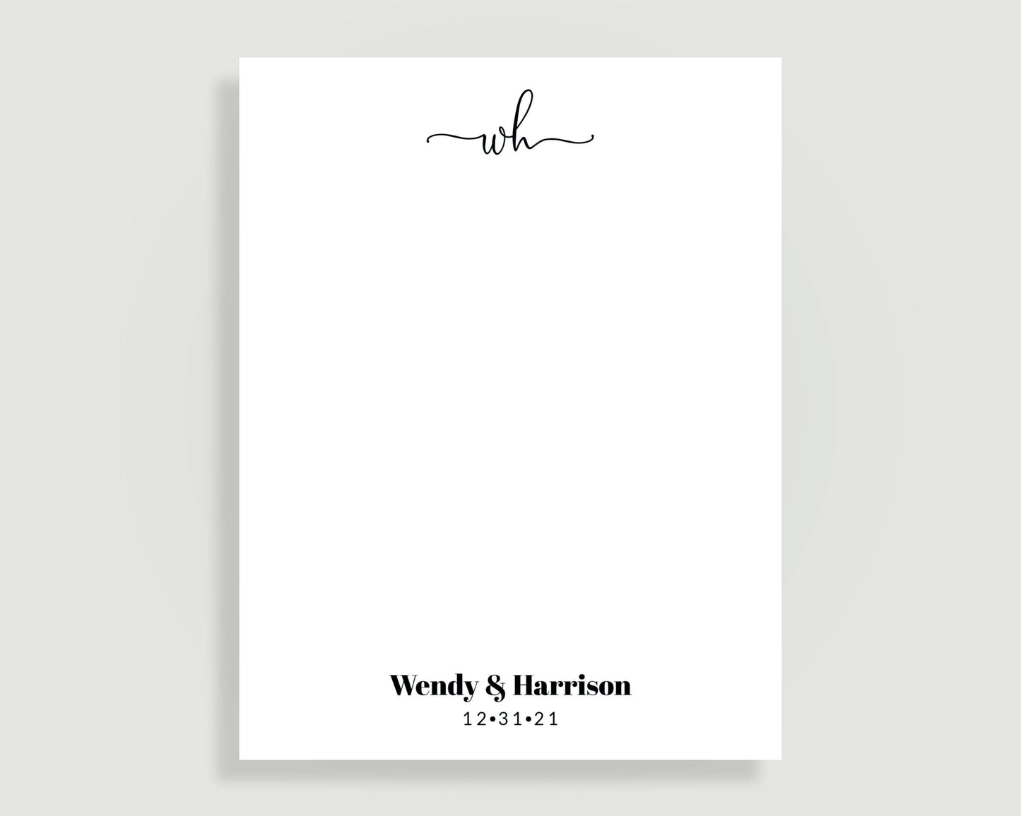Monogram Wedding Thank you Card NYE
