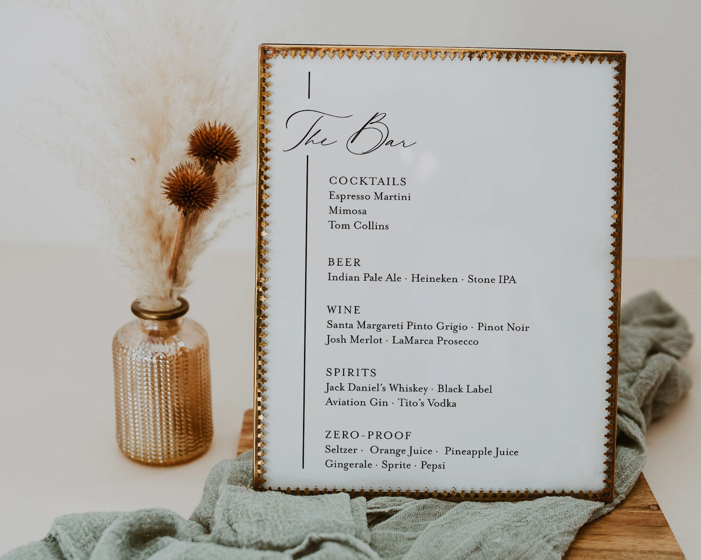 BLACK TIE BAR MENU