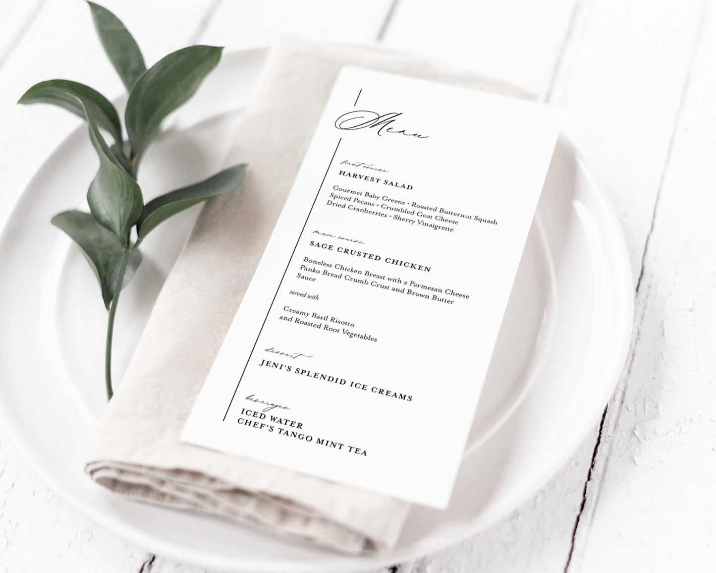 BLACK TIE MENU