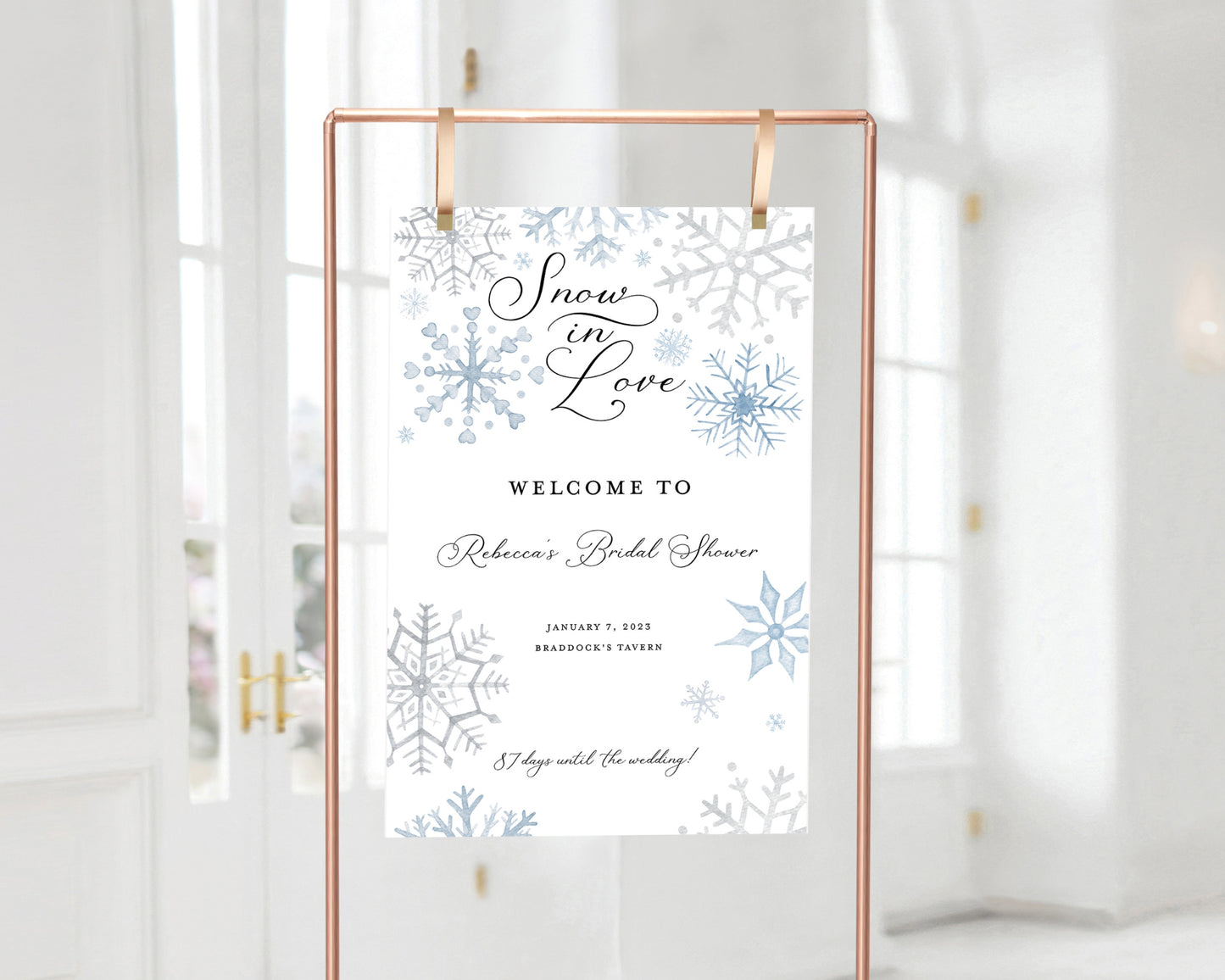 SNOW IN LOVE WELCOME SIGN
