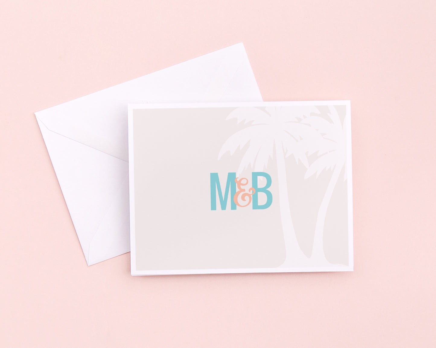 Palm Tree Monogram Thank You Card