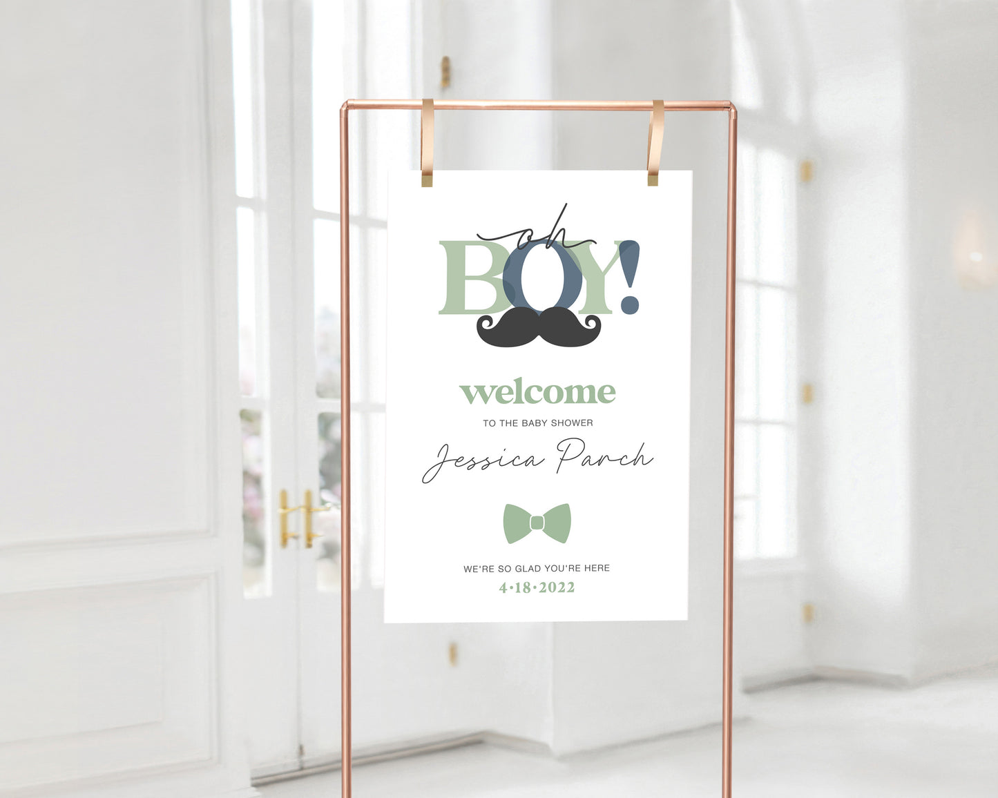 Oh boy baby shower welcome sign