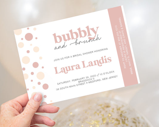 Bubbly and Brunch Bridal Shower Invitation