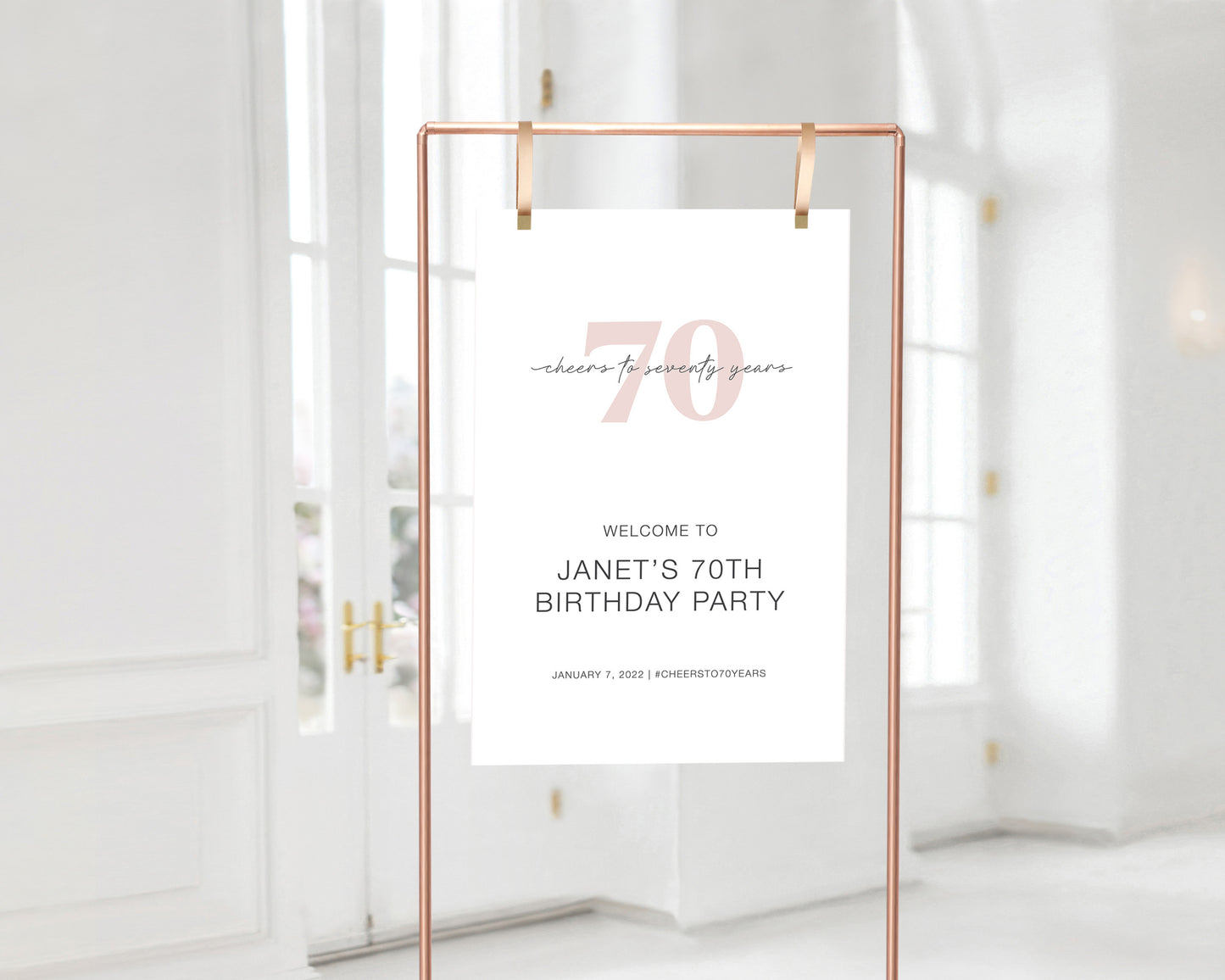 Cheers to 70 Years Welcome Sign