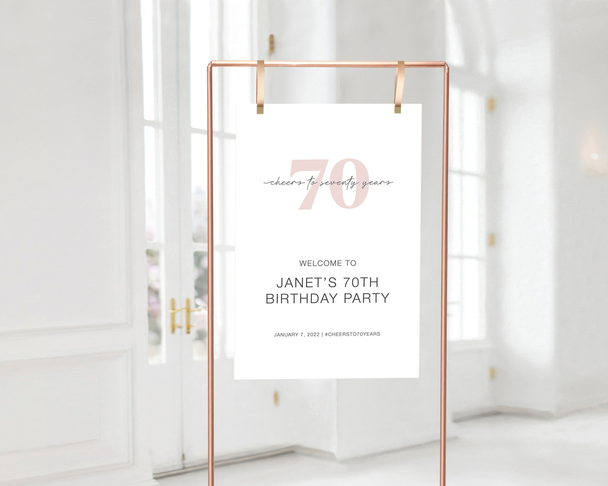 Cheers to 70 Years Welcome Sign