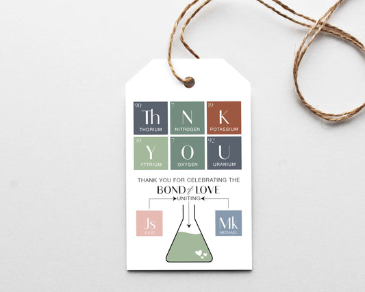 Chemistry Bridal Shower Thank You Favor Tag