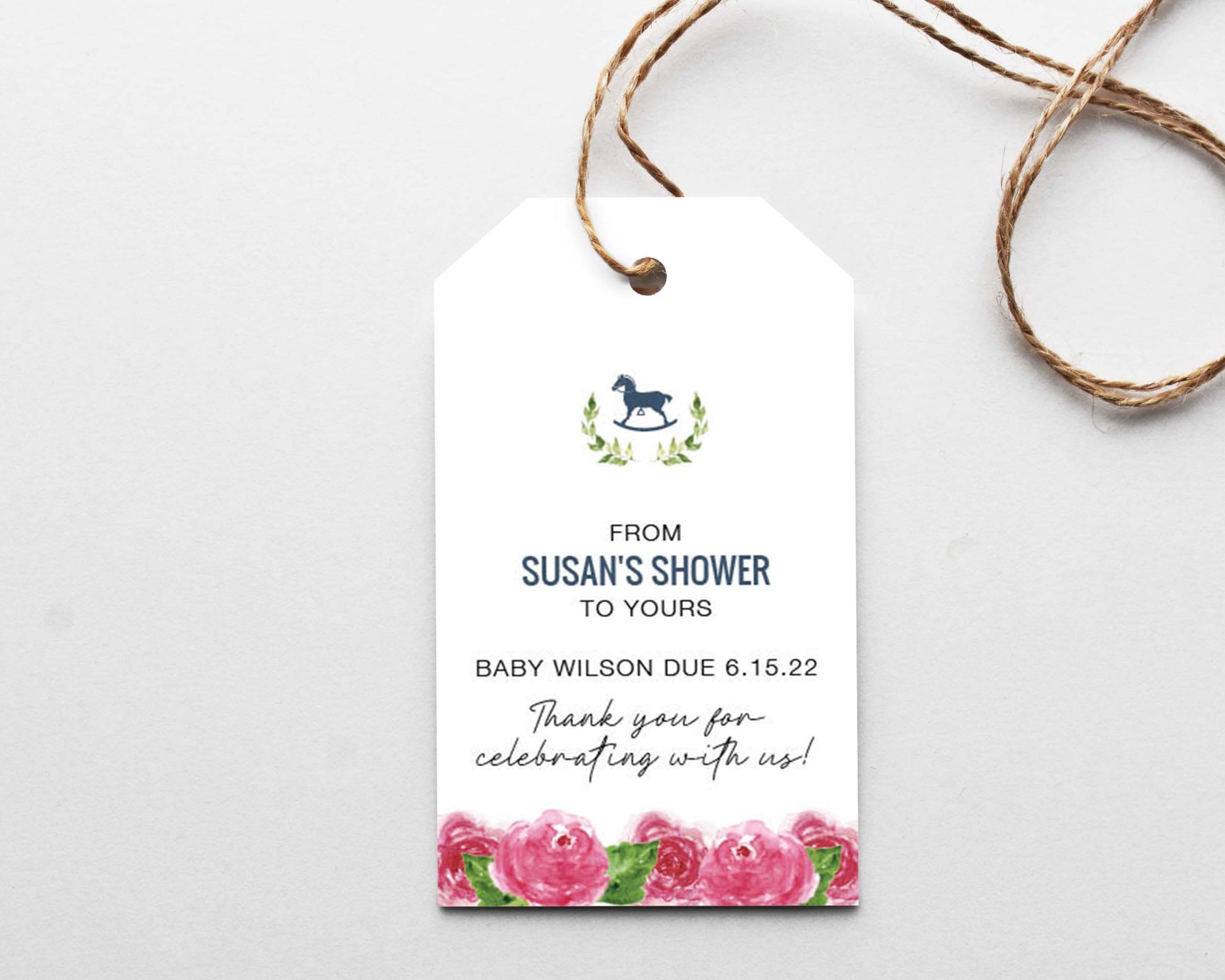Kentucky Derby Baby Shower Favor Tag - From shower to yours