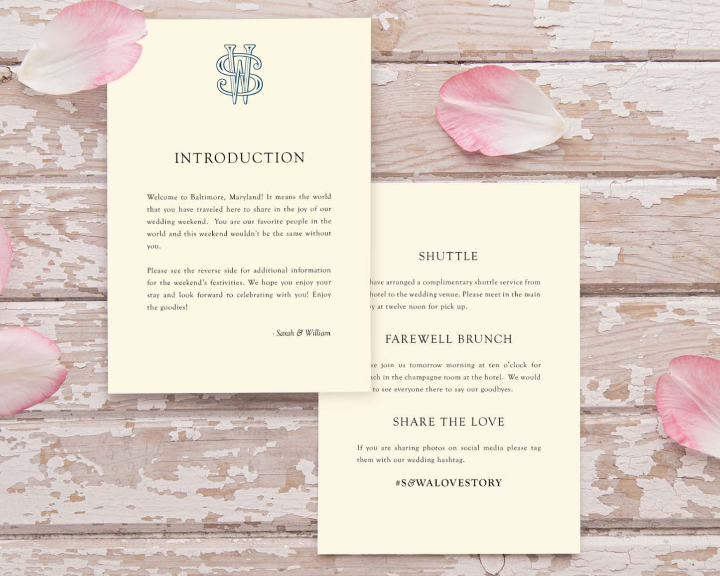 Introduction Book Themed Wedding Welcome Note