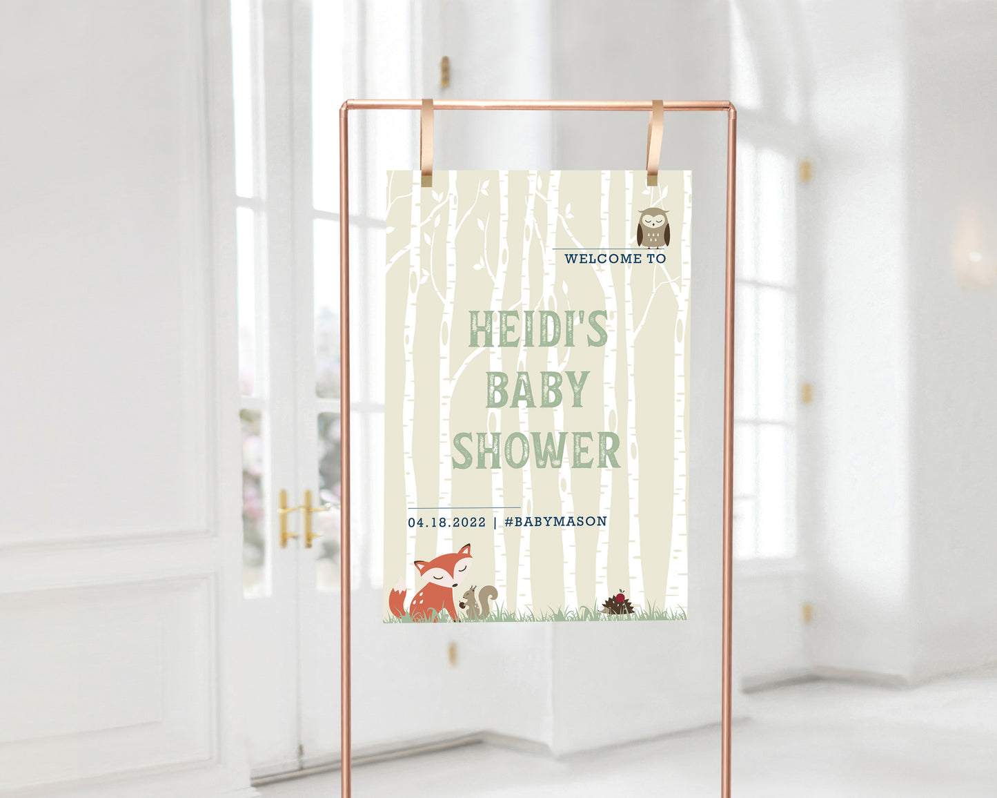 Woodland Creature Baby Shower Welcome Sign