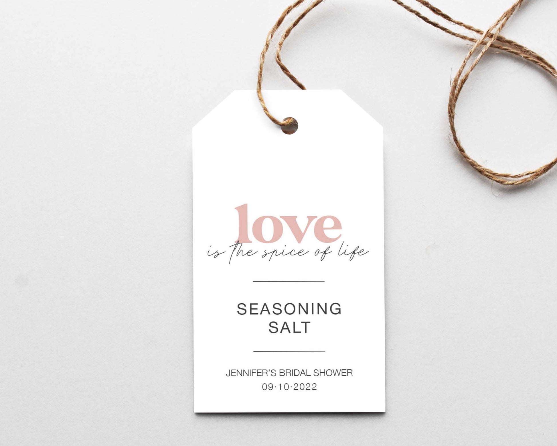 Love is the spice of life favor tag for bridal shower