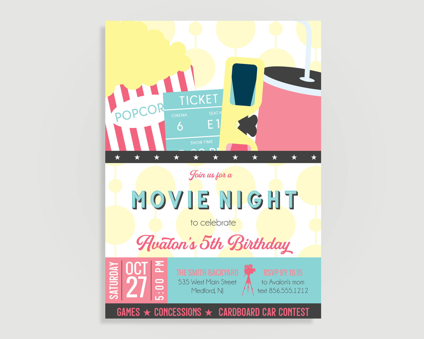 3D Movie Birthday Party Invitation