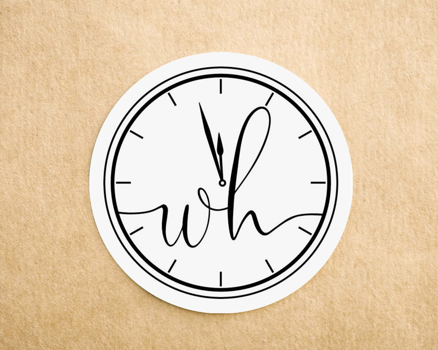 New Years Eve Wedding Clock Monogram Sticker