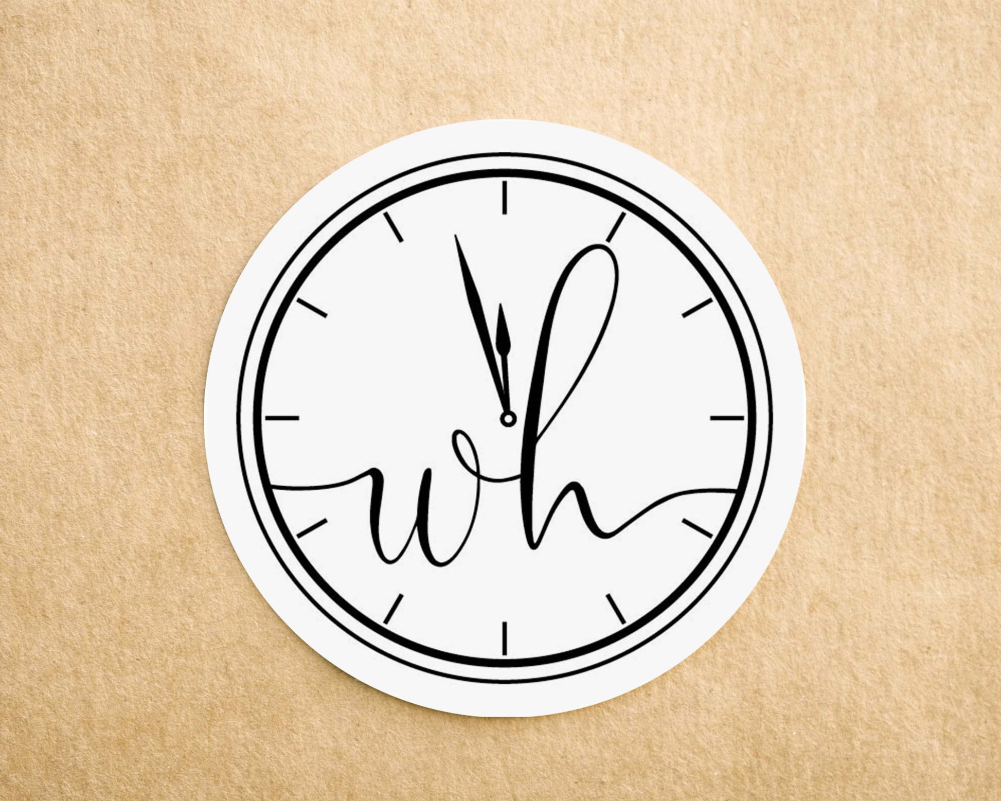 New Years Eve Wedding Clock Monogram Sticker