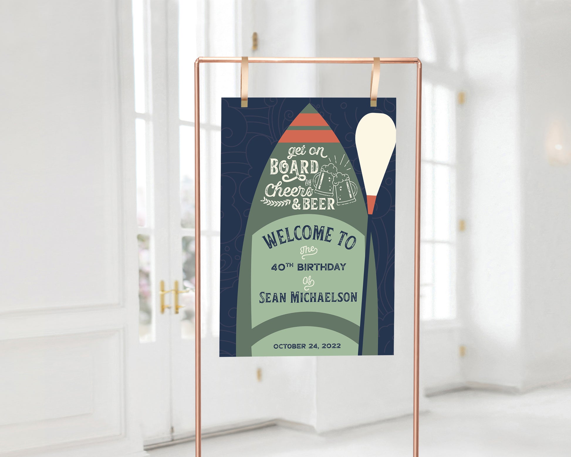 Paddle Board Birthday Welcome Sign