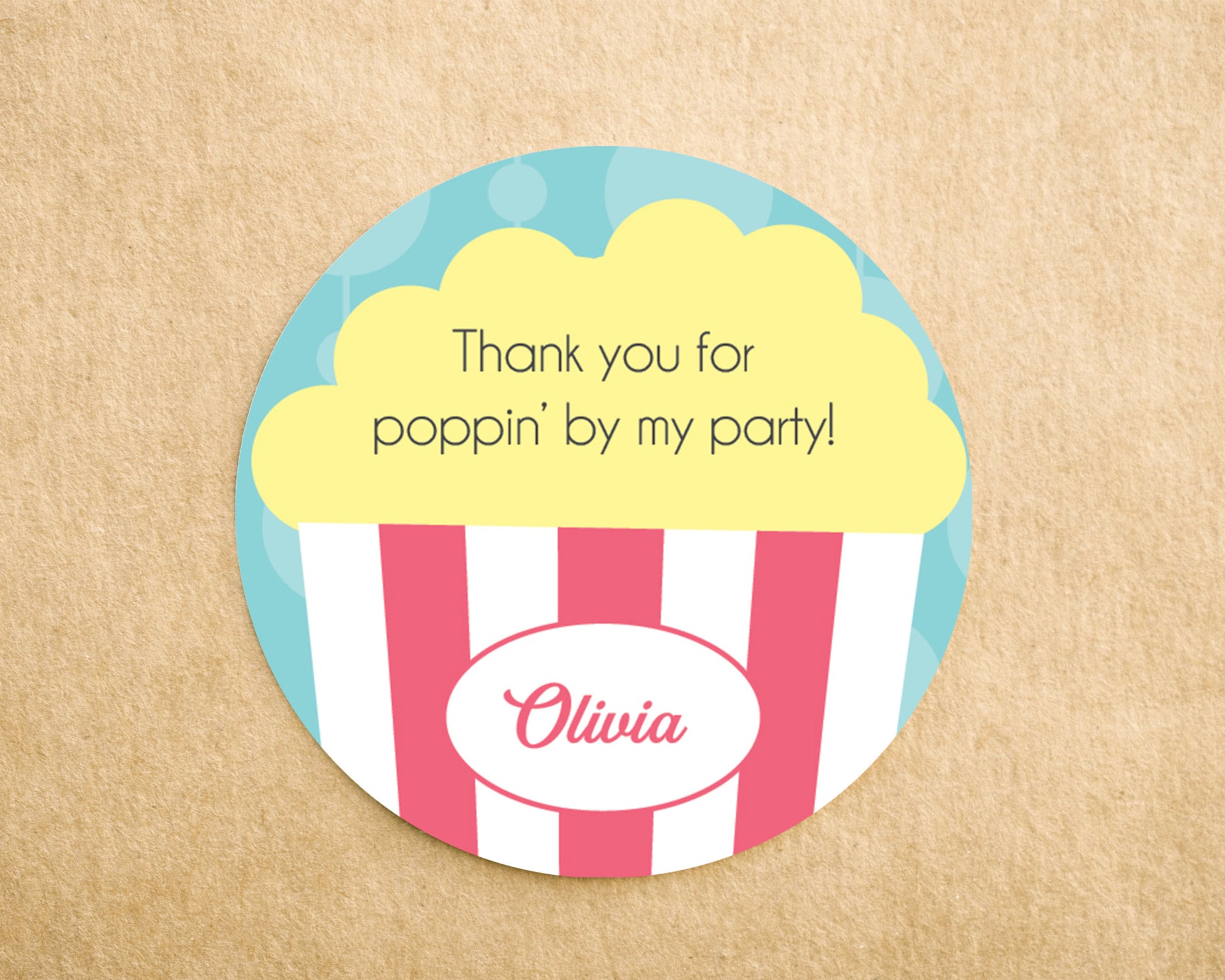 Thank you for poppin' by label