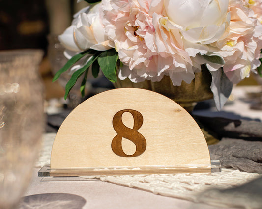 WOOD ARCH TABLE NUMBERS