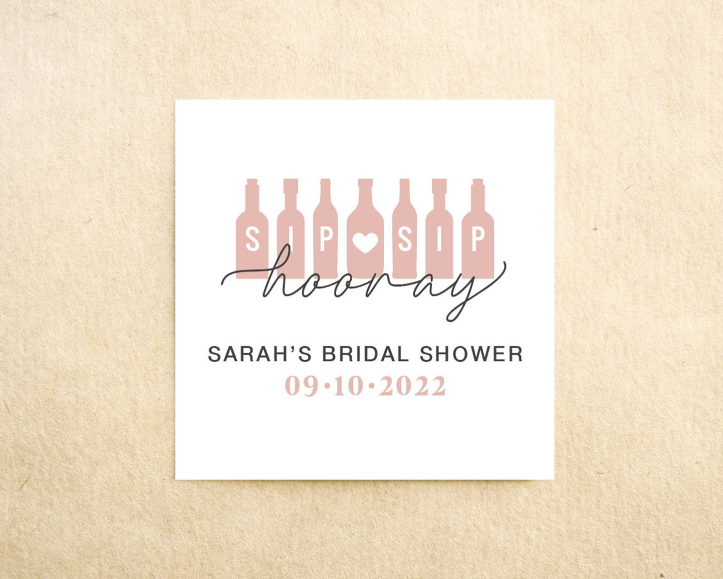 Sip Sip Hooray Bridal Shower Favor Sticker