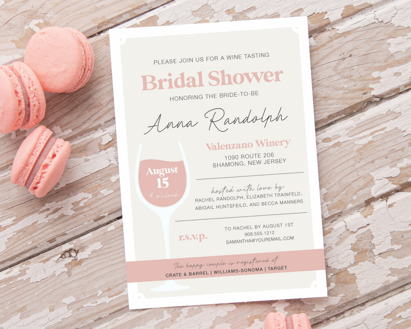 Wine Tasting Bridal Shower Invitation